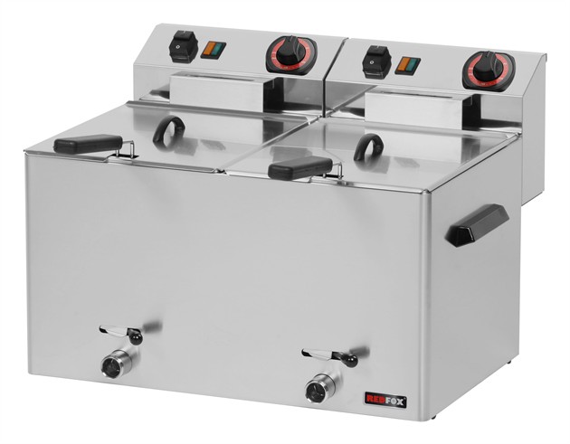 RM Gastro REDFOX Snack Fritös 2x8lit med tappkran FE-77-V